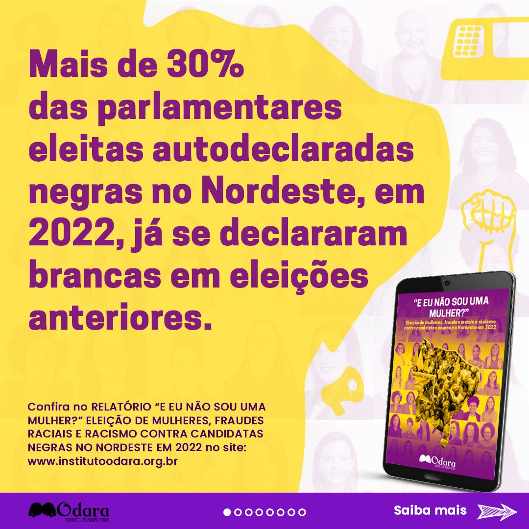 Relatório do Instituto Odara revela que 61% das candidatas do estado do Piauí nas eleições de 2022 são pretas e pardas